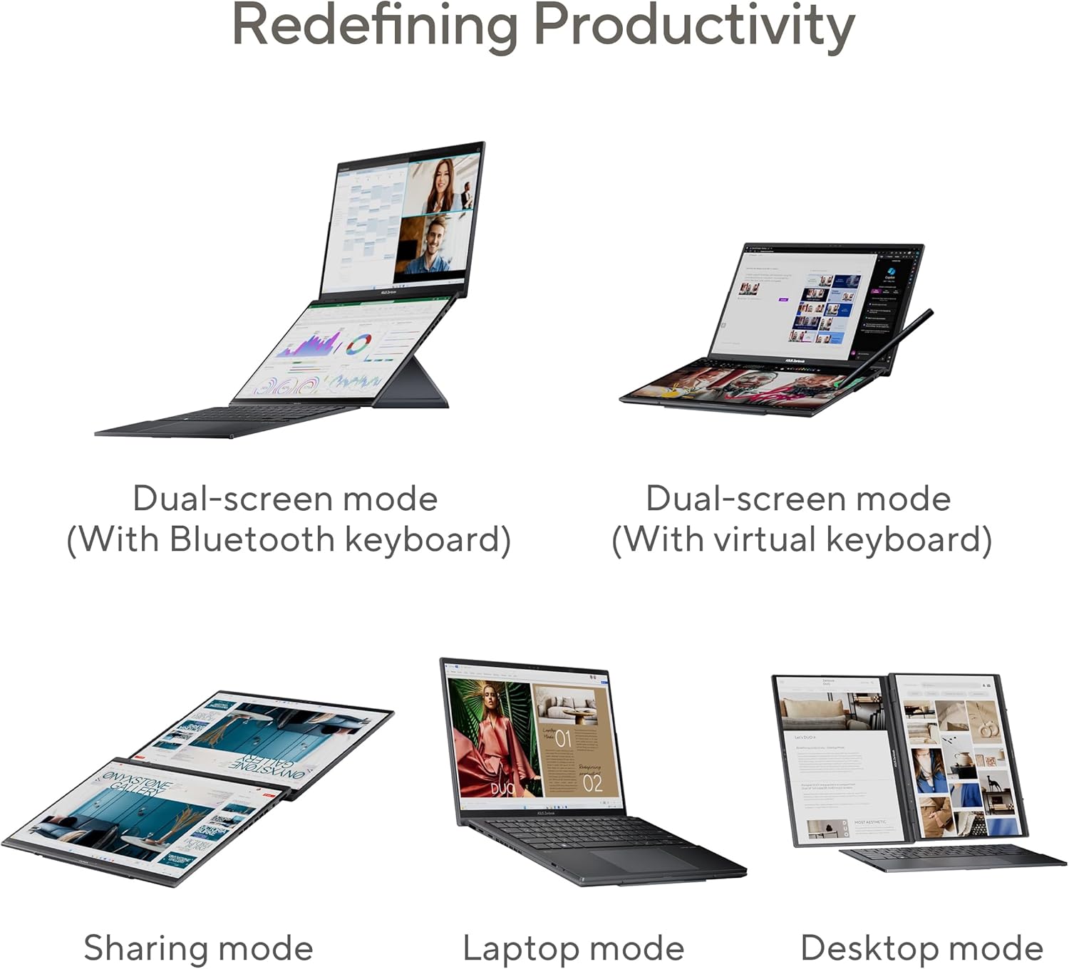 laptop ASUS Zenbook Duo, display duplo OLED WUXGA Touch de 14”,